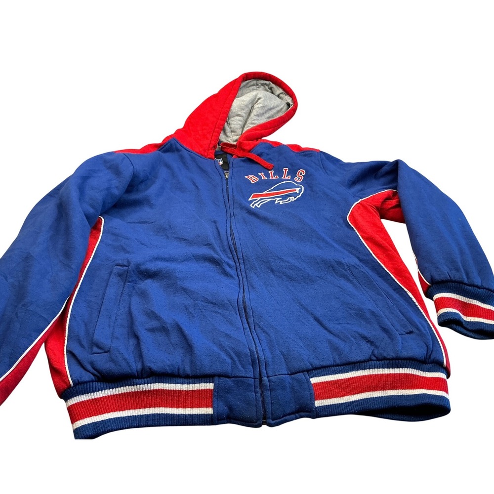 Gill NFL Buffalo Bills Zip Hoodie Embroidered Logo Blue Red XL Gameday Jacket